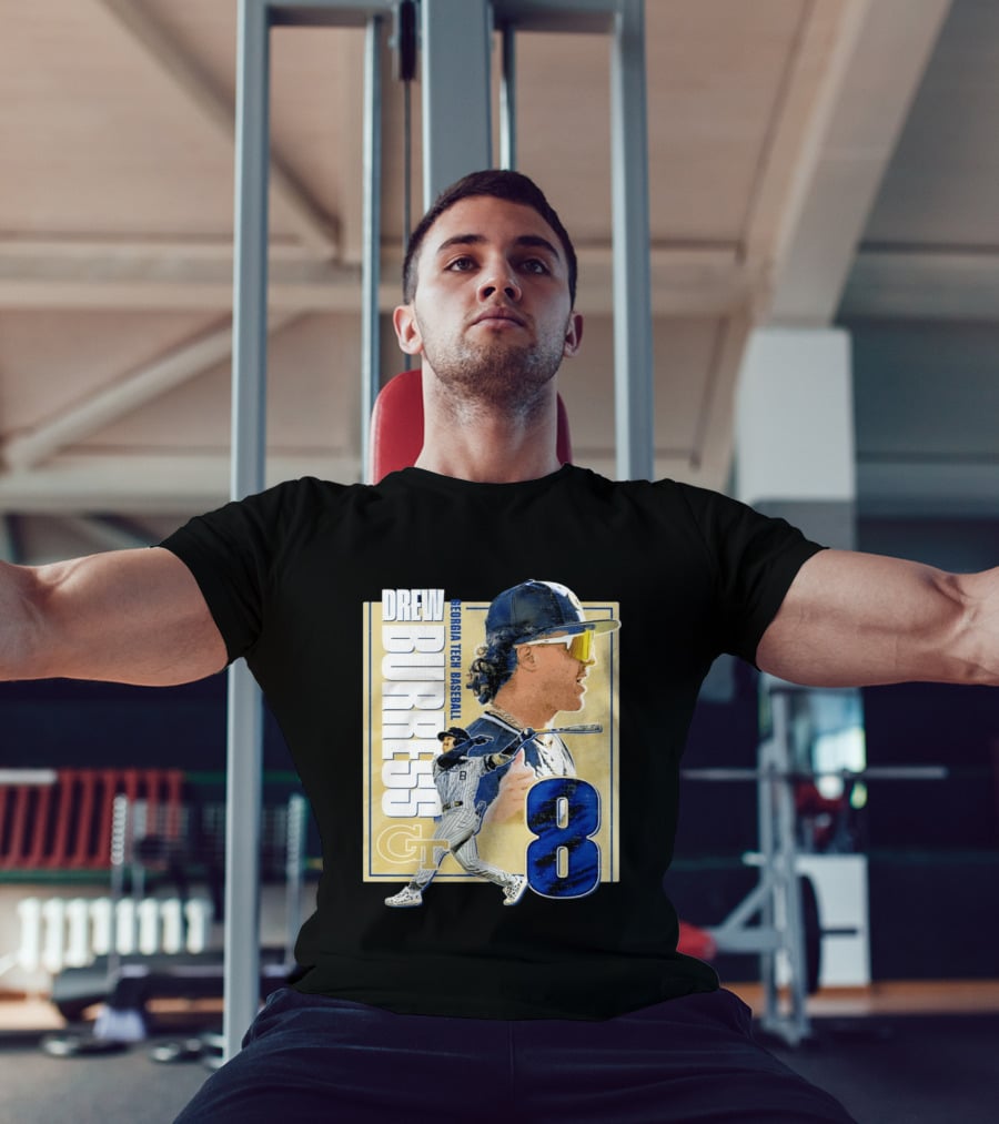 Drew Burress Georgia Tech Baseball Athlete Number 8 T-Shirt
