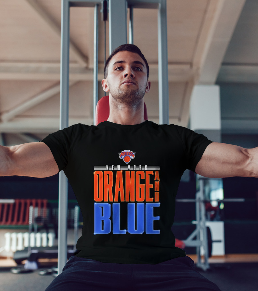 New York Knicks Orange And Blue Neon T-Shirt