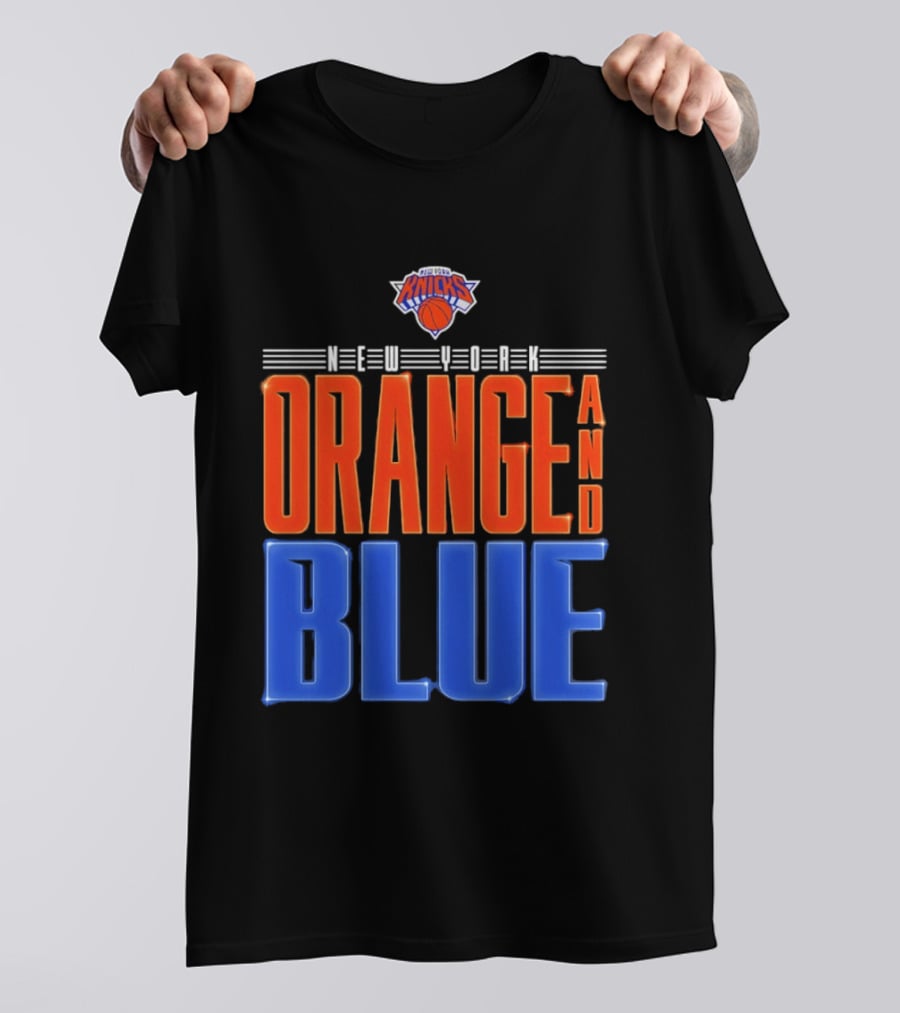 New York Knicks Orange And Blue Neon T-Shirt
