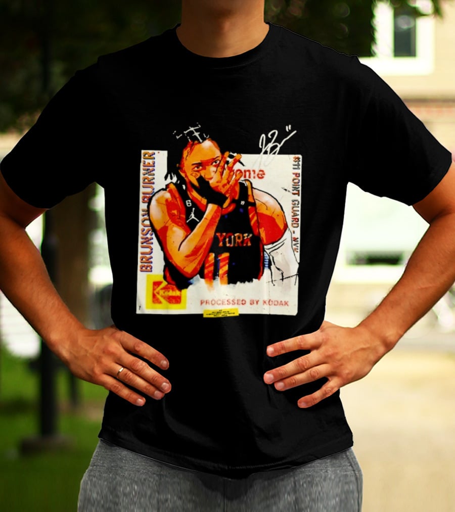 New York Knicks Jalen Brunson Burner #11 Point Guard Processed By Kodak T-Shirt