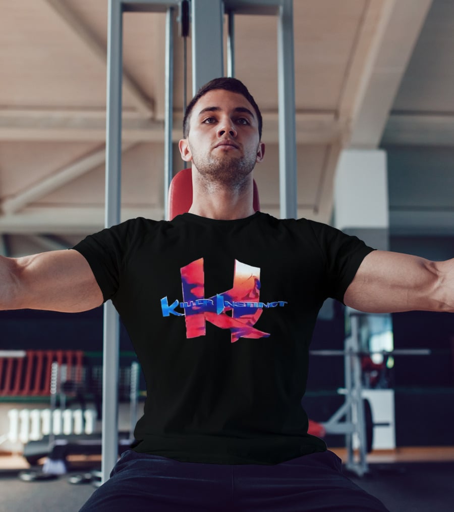 Killer Instinct Title With Red And Blue Abstract T-Shirt