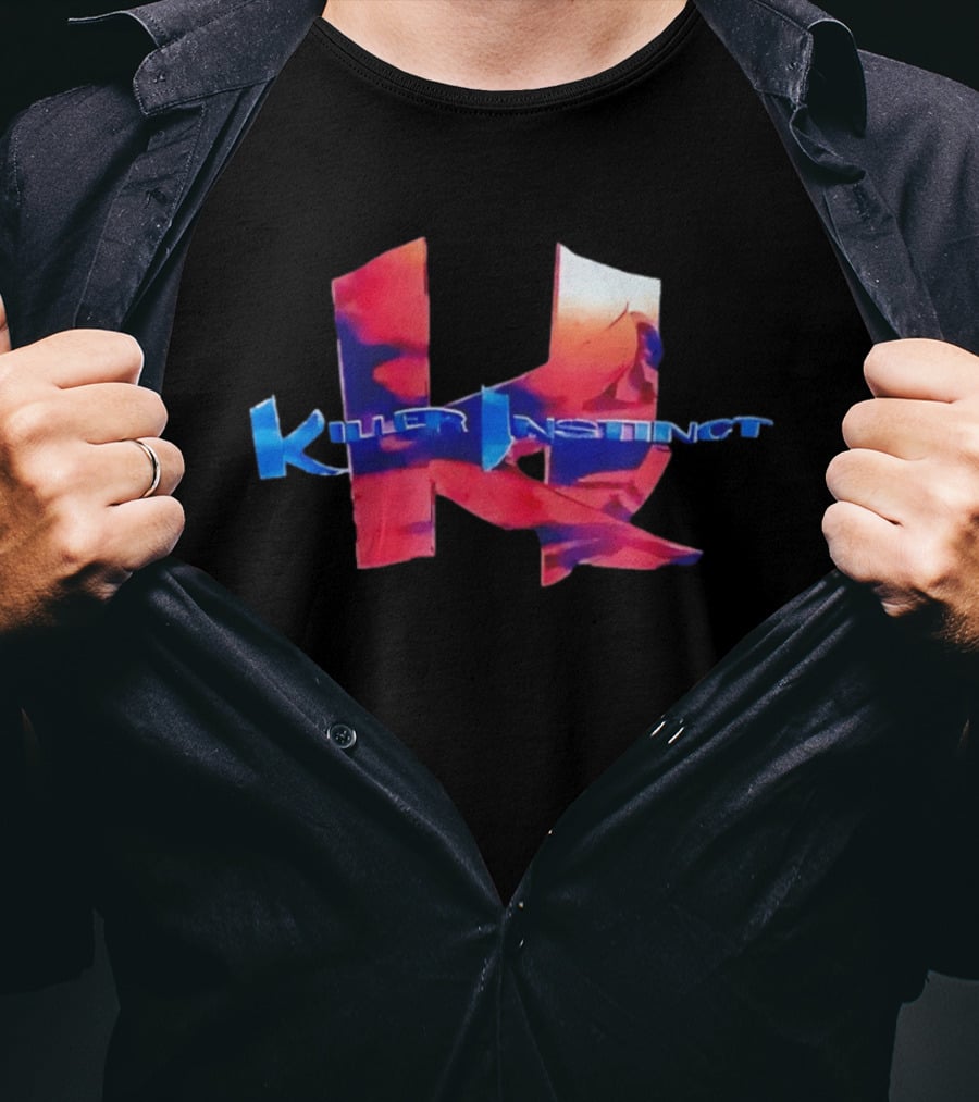 Killer Instinct Title With Red And Blue Abstract T-Shirt