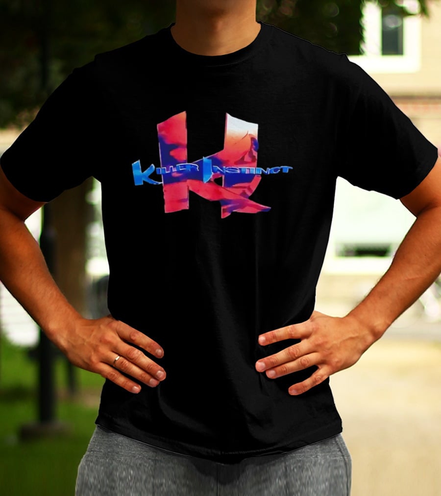 Killer Instinct Title With Red And Blue Abstract T-Shirt