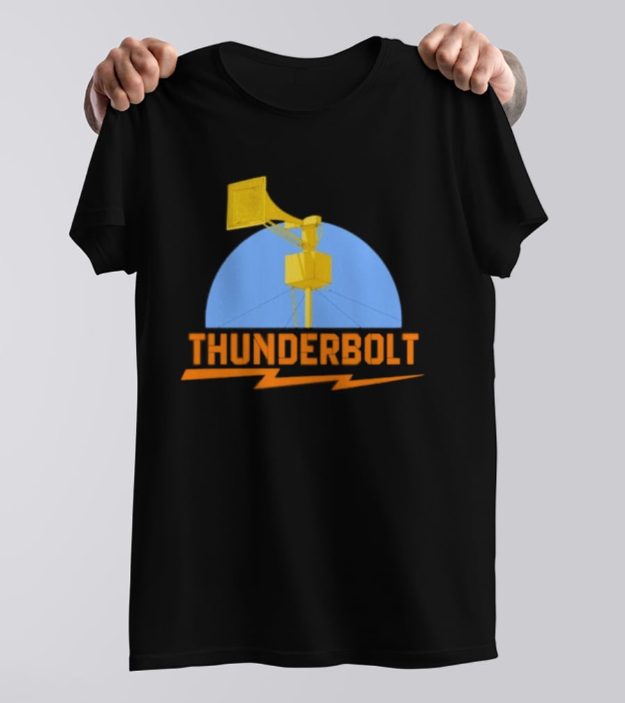 Thunderbolt Civil Defense Siren Lightning Bolt Black T-Shirt