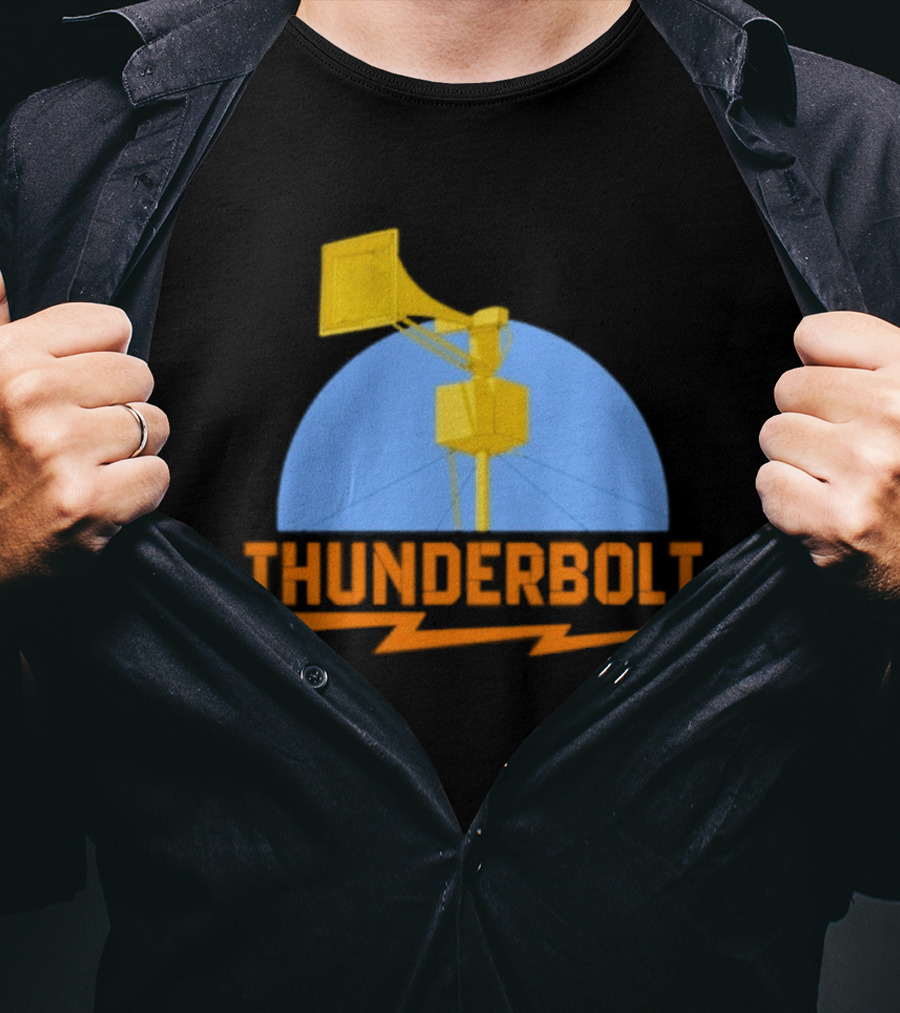 Thunderbolt Civil Defense Siren Lightning Bolt Black T-Shirt