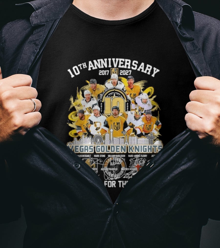 Vegas Golden Knights 10th Anniversary 2017 2027 Thank You For The Memories T-Shirt