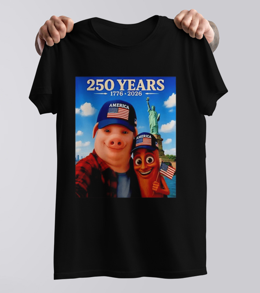 250 Years 1776 2026 America Tung Tung Tung Sahur Statue Of Liberty T-Shirt