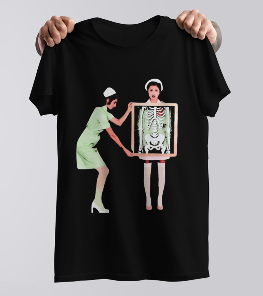 Nurse With X Ray Skeleton And Red Heart T-Shirt