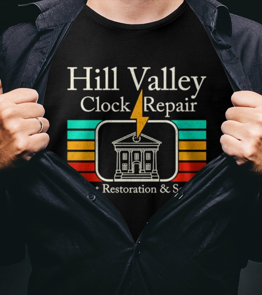 Hill Valley Repair Expert Restoration Service Lightning T-Shirt