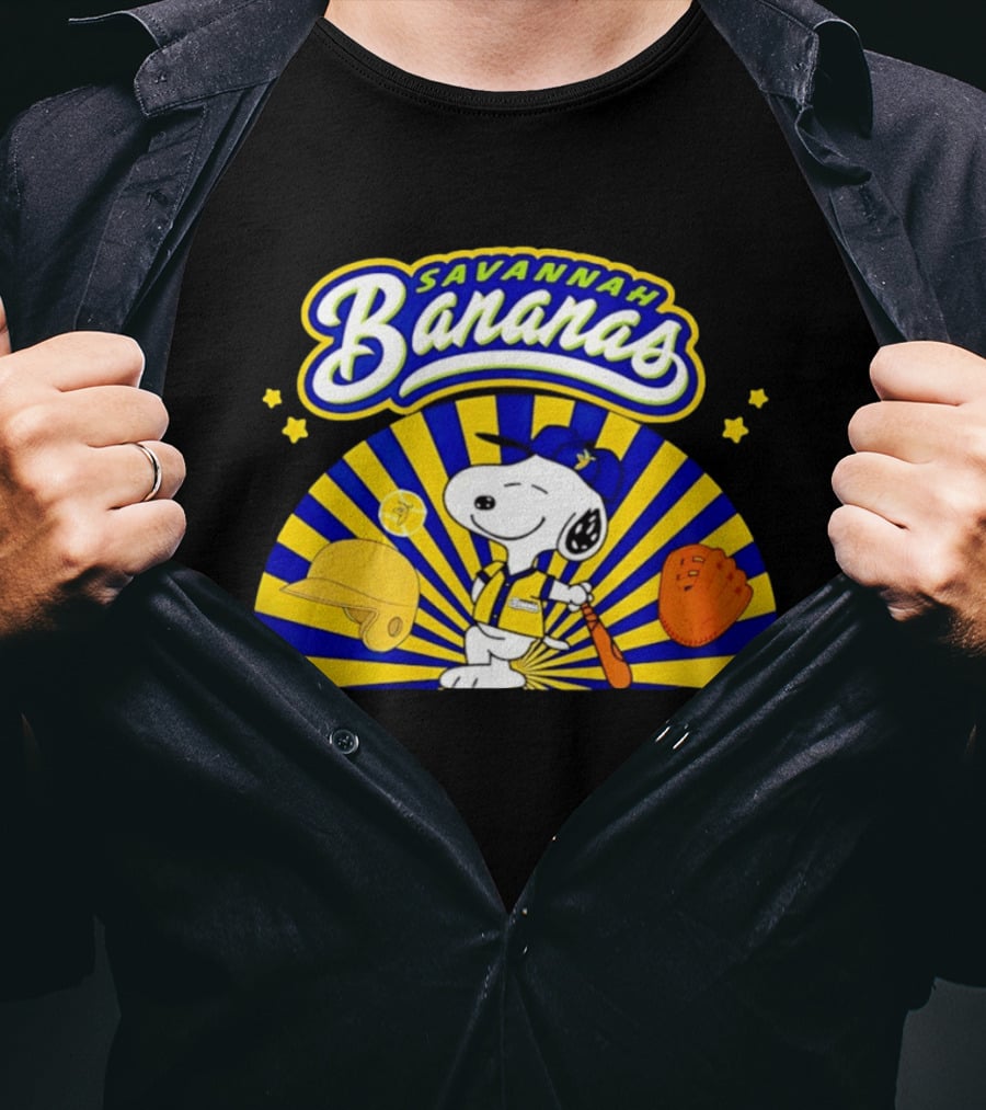Snoopy Savannah Bananas Baseball Batting Stance T-Shirt