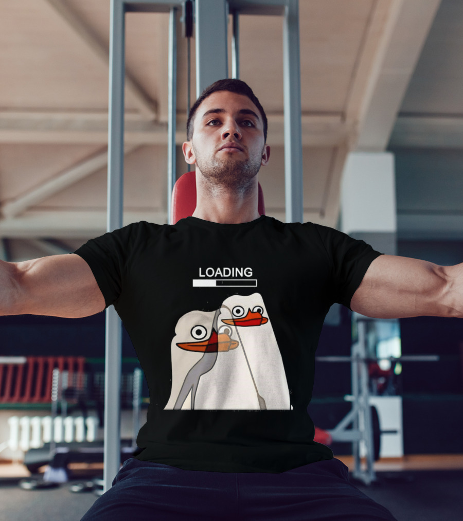 LOADING Penguins With Loading Bar Visual Effect T-Shirt