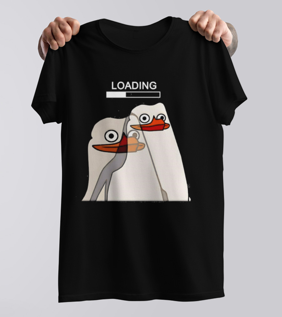 LOADING Penguins With Loading Bar Visual Effect T-Shirt