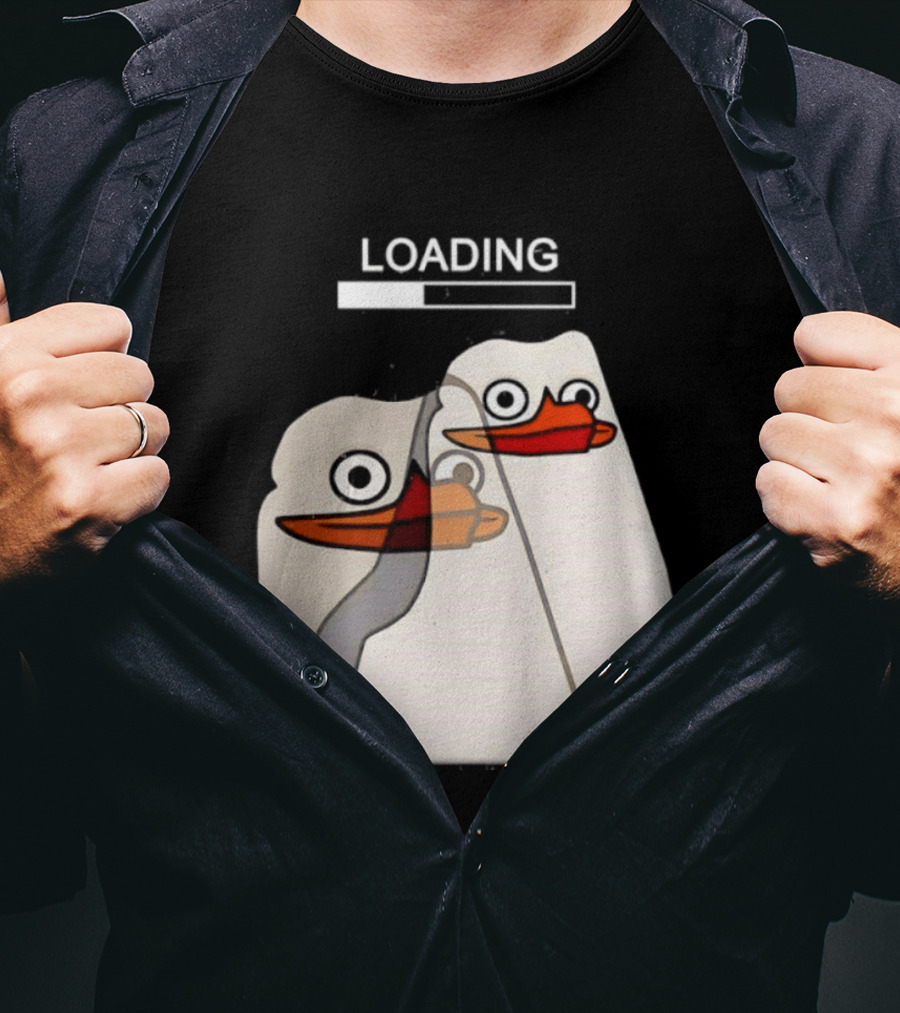 LOADING Penguins With Loading Bar Visual Effect T-Shirt