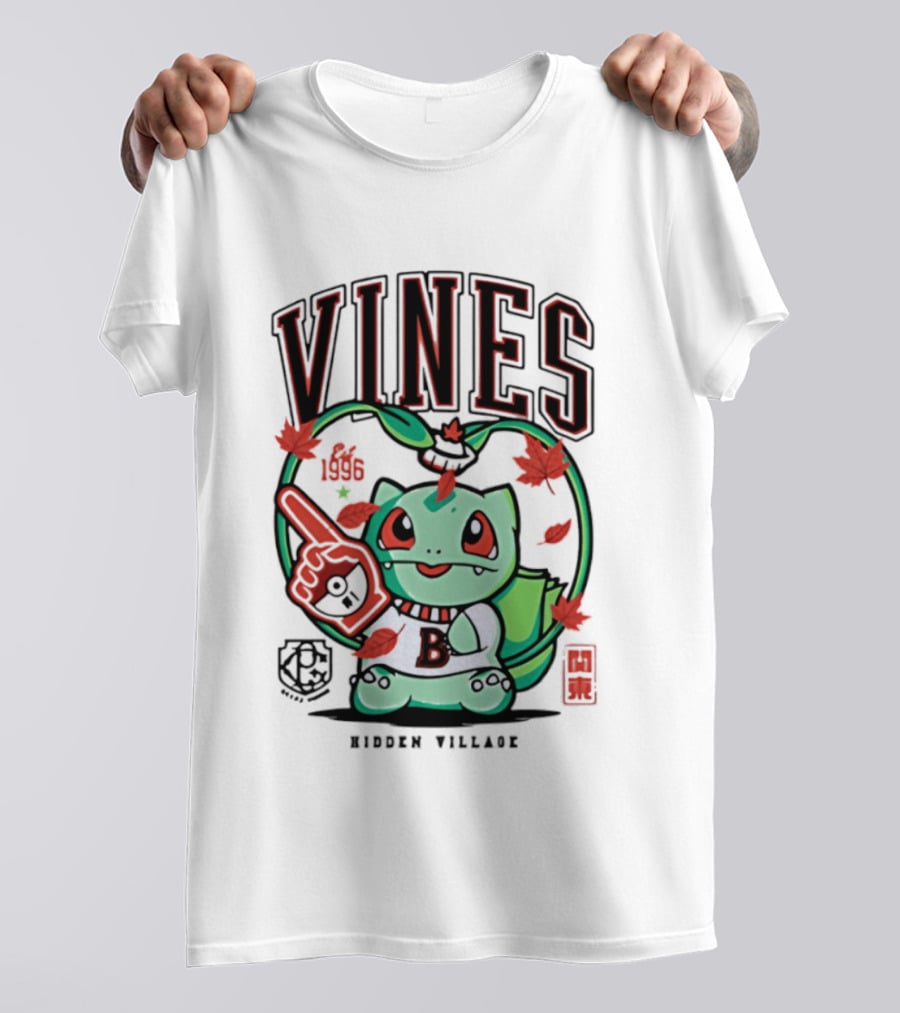 Vines Bulbasaur Hidden Village Varsity League 1996 T-Shirt