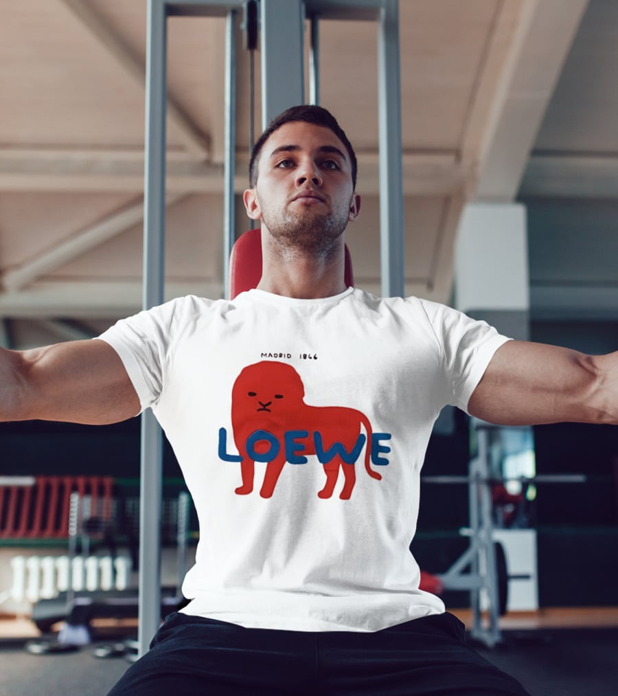 LOEWE Madrid 1866 Red Lion Blue T-Shirt