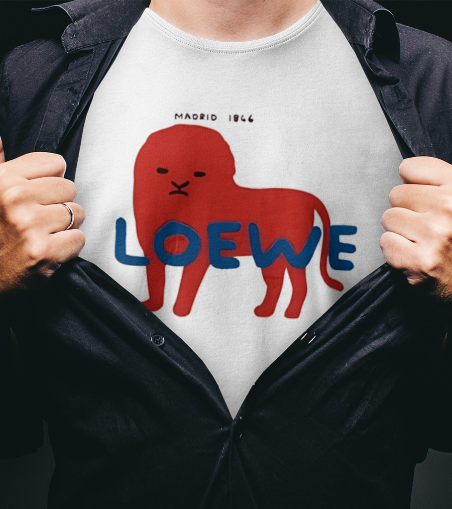 LOEWE Madrid 1866 Red Lion Blue T-Shirt