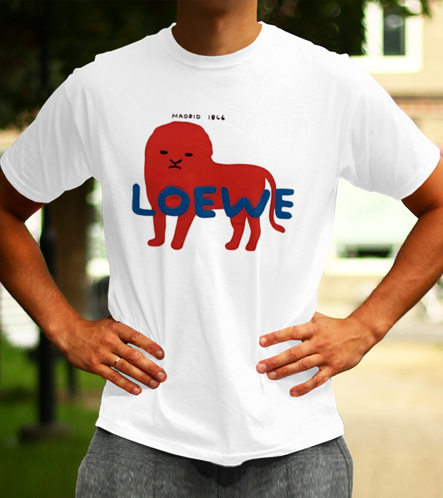 LOEWE Madrid 1866 Red Lion Blue T-Shirt