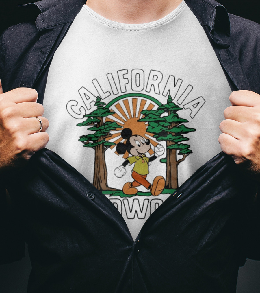Mickey Mouse California Redwood Adventure Disney National Park Outdoors Travel T-Shirt