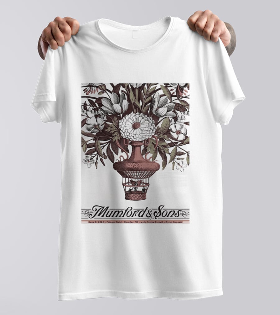 Mumford And Sons Folsom Field Boulder Colorado June 6 2026 Event With Sierra Ferrell And Dylan Connell T-Shirt