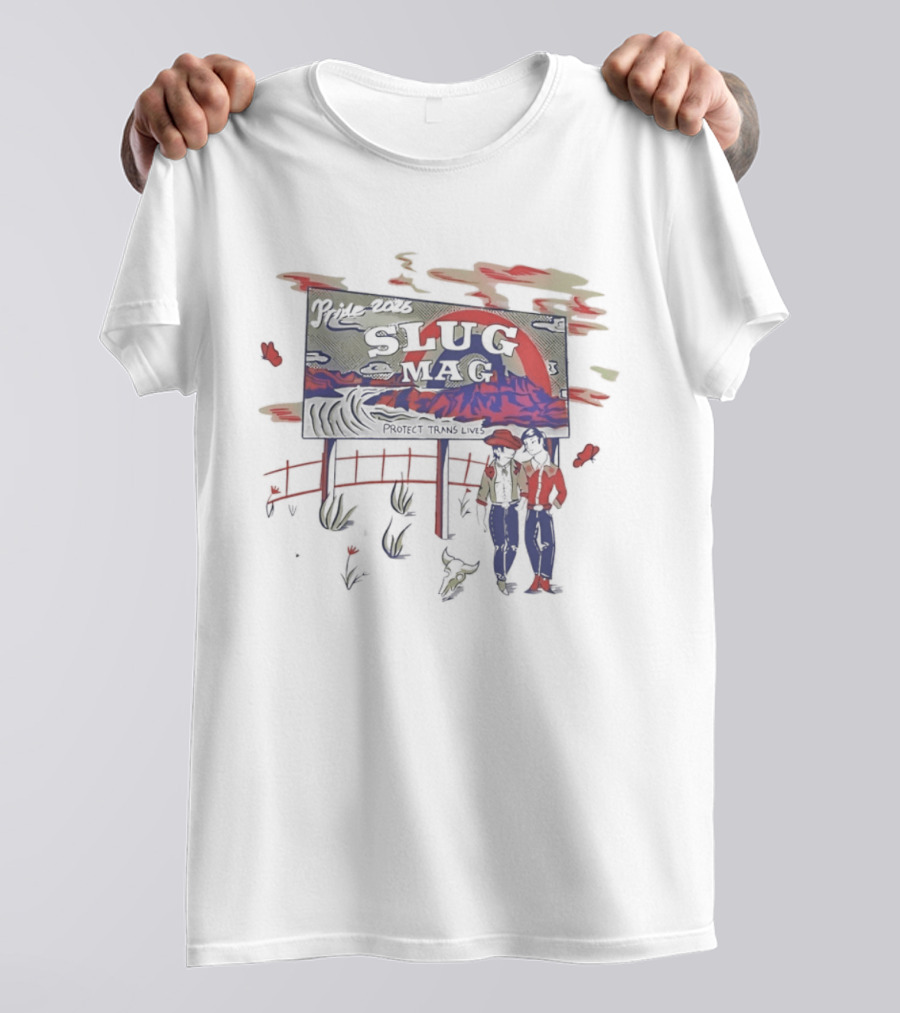 Pride 2026 Slug Mag Protect Trans Lives Desert Cowboy Rodeo Western Culture T-Shirt