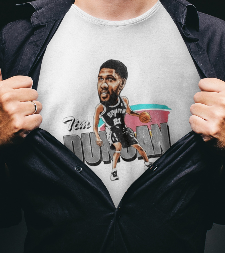 San Antonio Spurs Tim Duncan NBA Basketball Bobblehead 21 T-Shirt