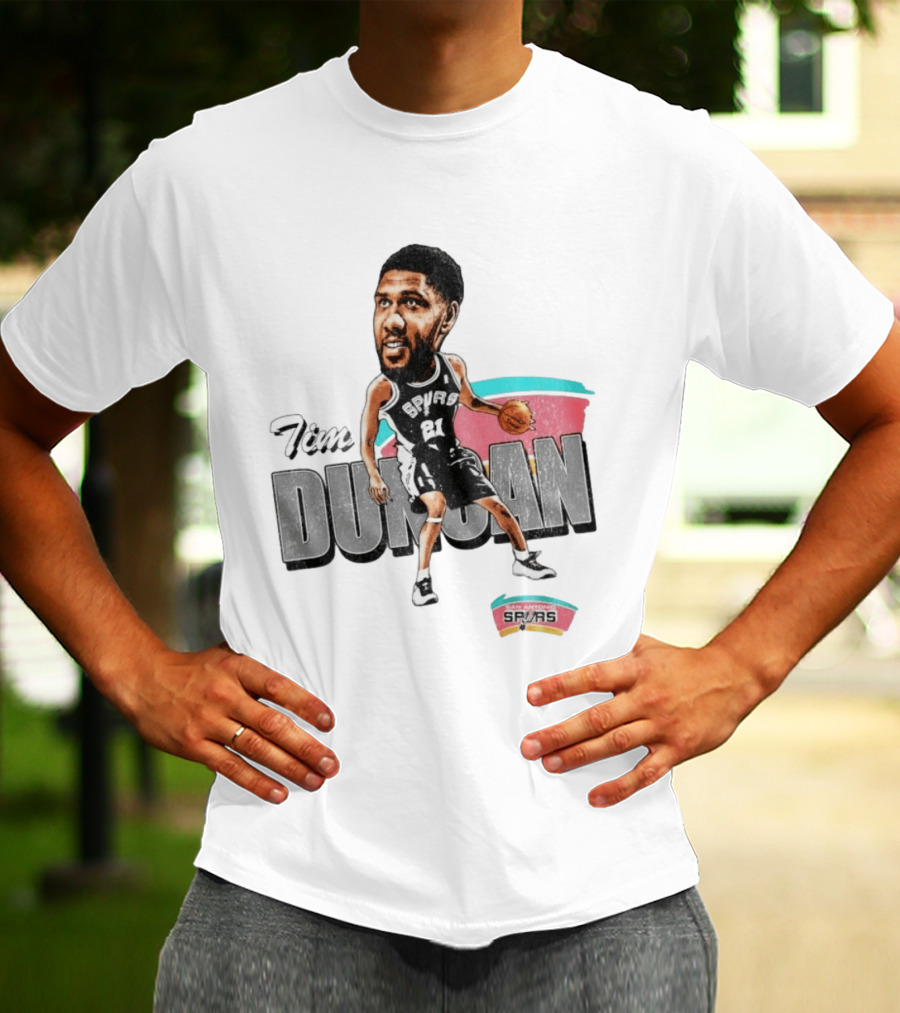San Antonio Spurs Tim Duncan NBA Basketball Bobblehead 21 T-Shirt