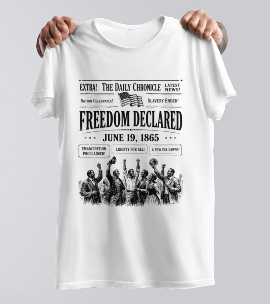 The Daily Chronicle Freedom Declared June 19 1865 Nation Celebrates Emancipation Proclaimed T-Shirt