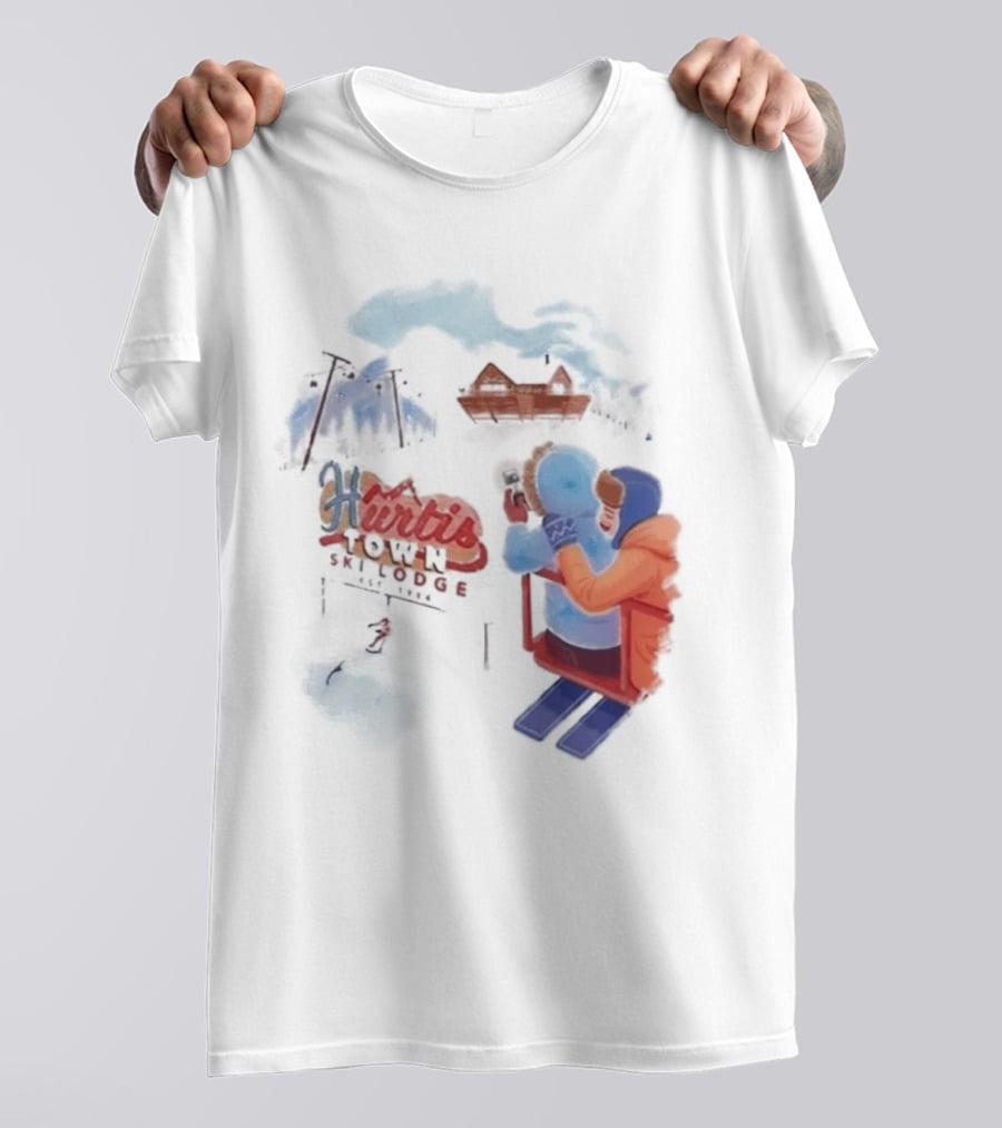 Kurtis Conner Ski Lodge Vintage Aesthetic Winter Scene T-Shirt