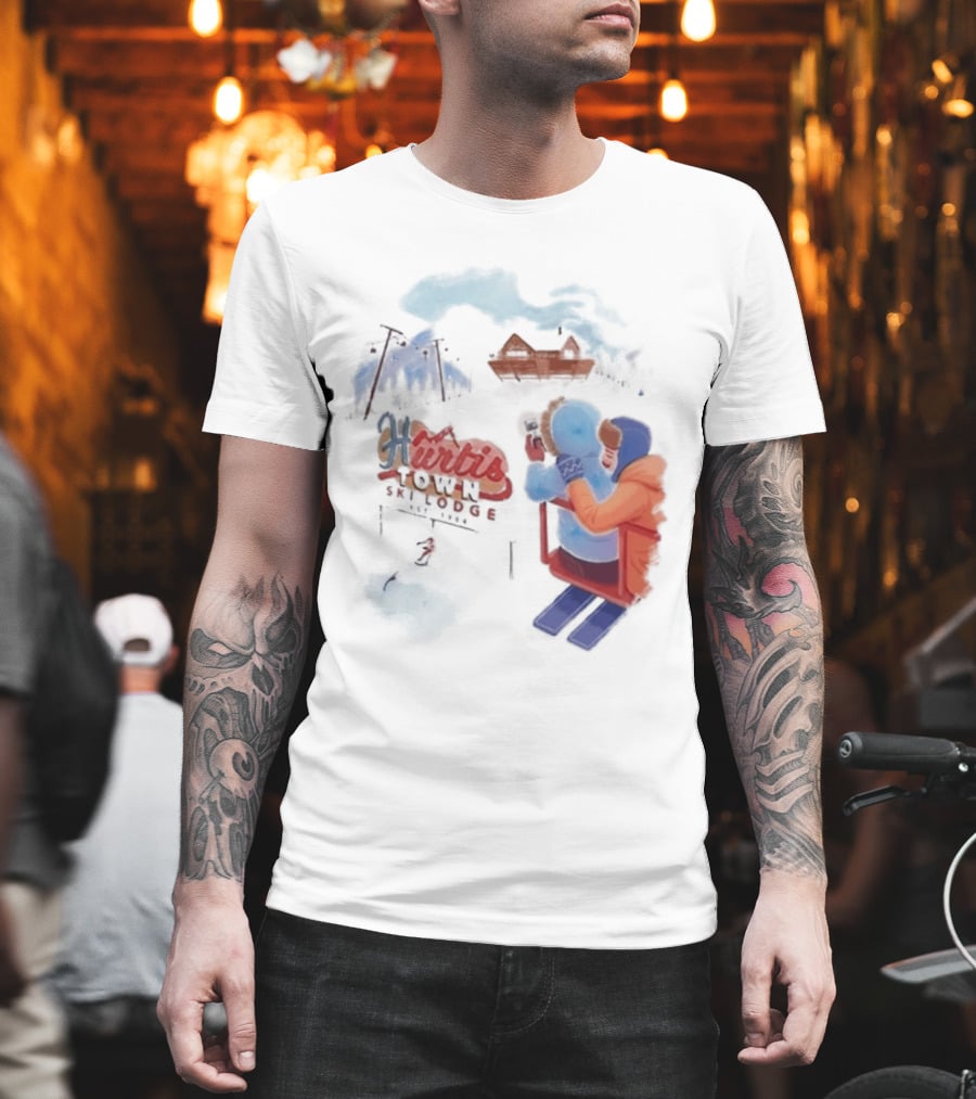 Kurtis Conner Ski Lodge Vintage Aesthetic Winter Scene T-Shirt