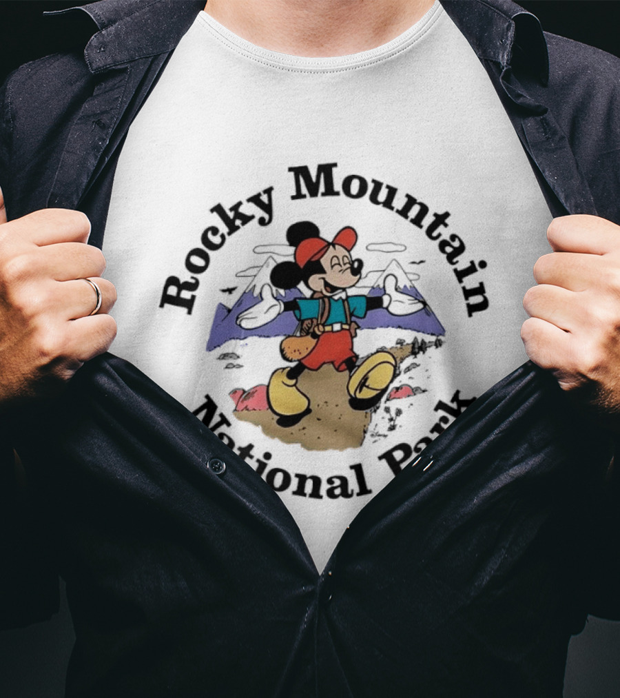 Mickey Mouse Hiking Adventure Rocky Mountain National Park T-Shirt