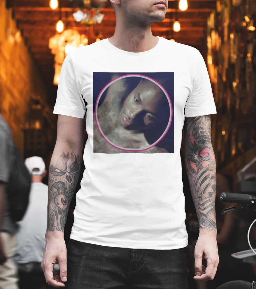 Oh Yeah Steve Lacy Musician Portrait Pink Circle Frame T-Shirt