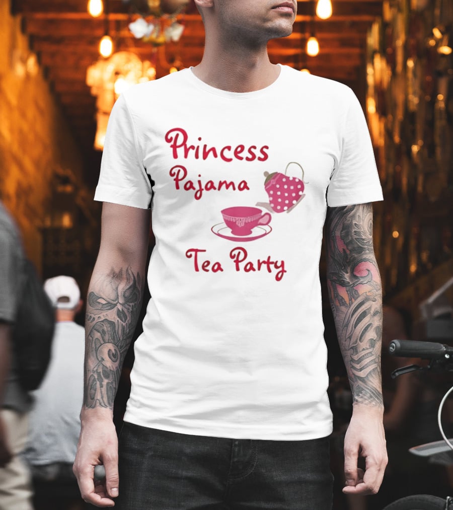 Princess Pajama Tea Party Pink Tea Set T-Shirt