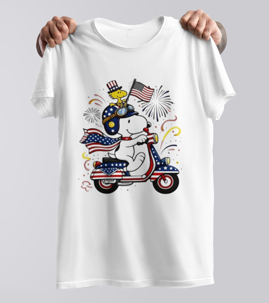Snoopy Woodstock 250th Anniversary USA Patriotic Peanuts Celebration T-Shirt