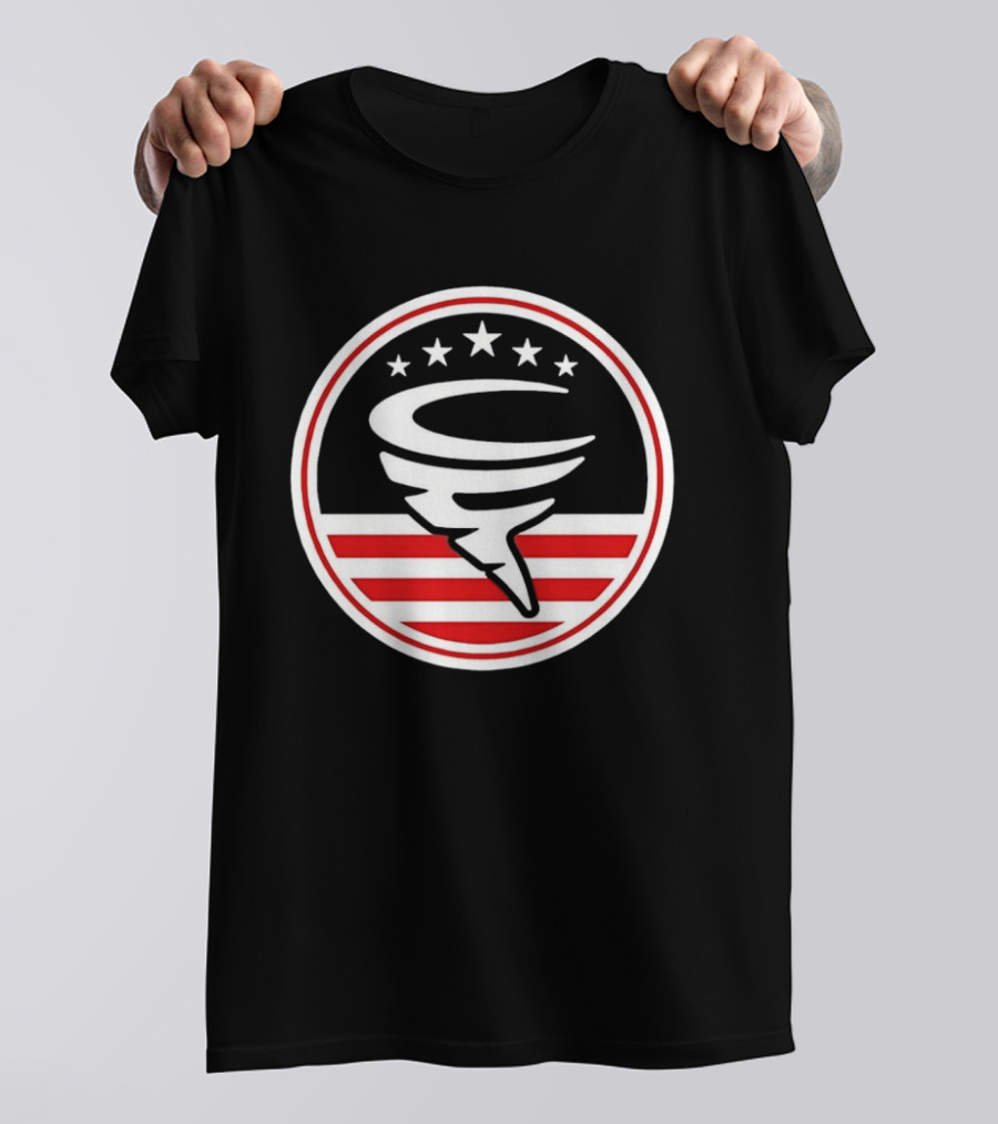 American Flag Cyclone Stars Stripes Circle T-Shirt