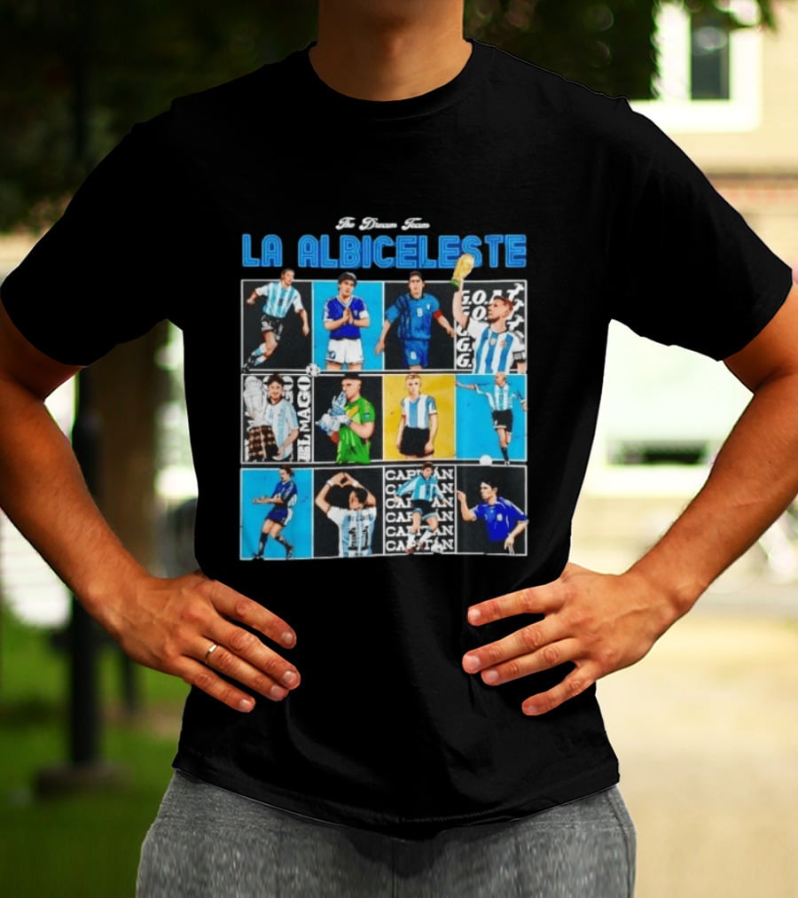 La Albiceleste Football Legends The Dream Team Soccer Series Argentina T-Shirt