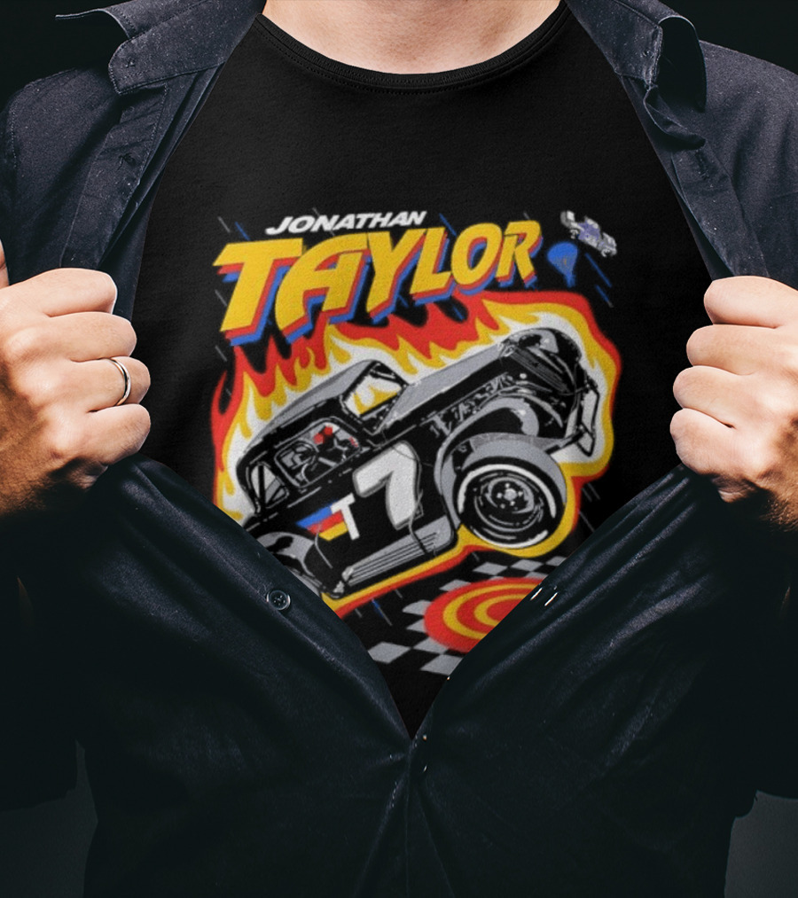 Jonathan Taylor Legend Modified Race Car Flames T-Shirt