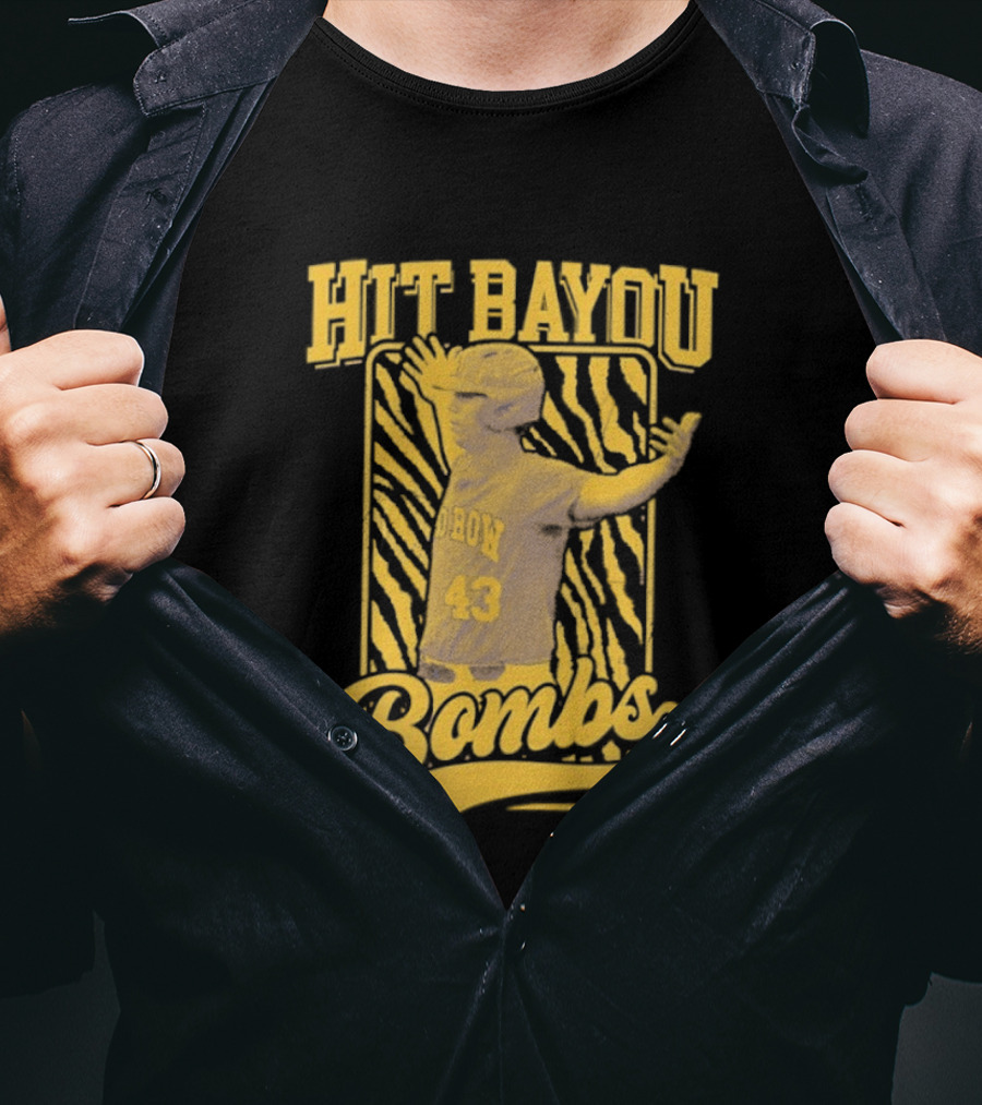 LSU Baseball Hit Bayou Bombs 43 Player T-Shirt