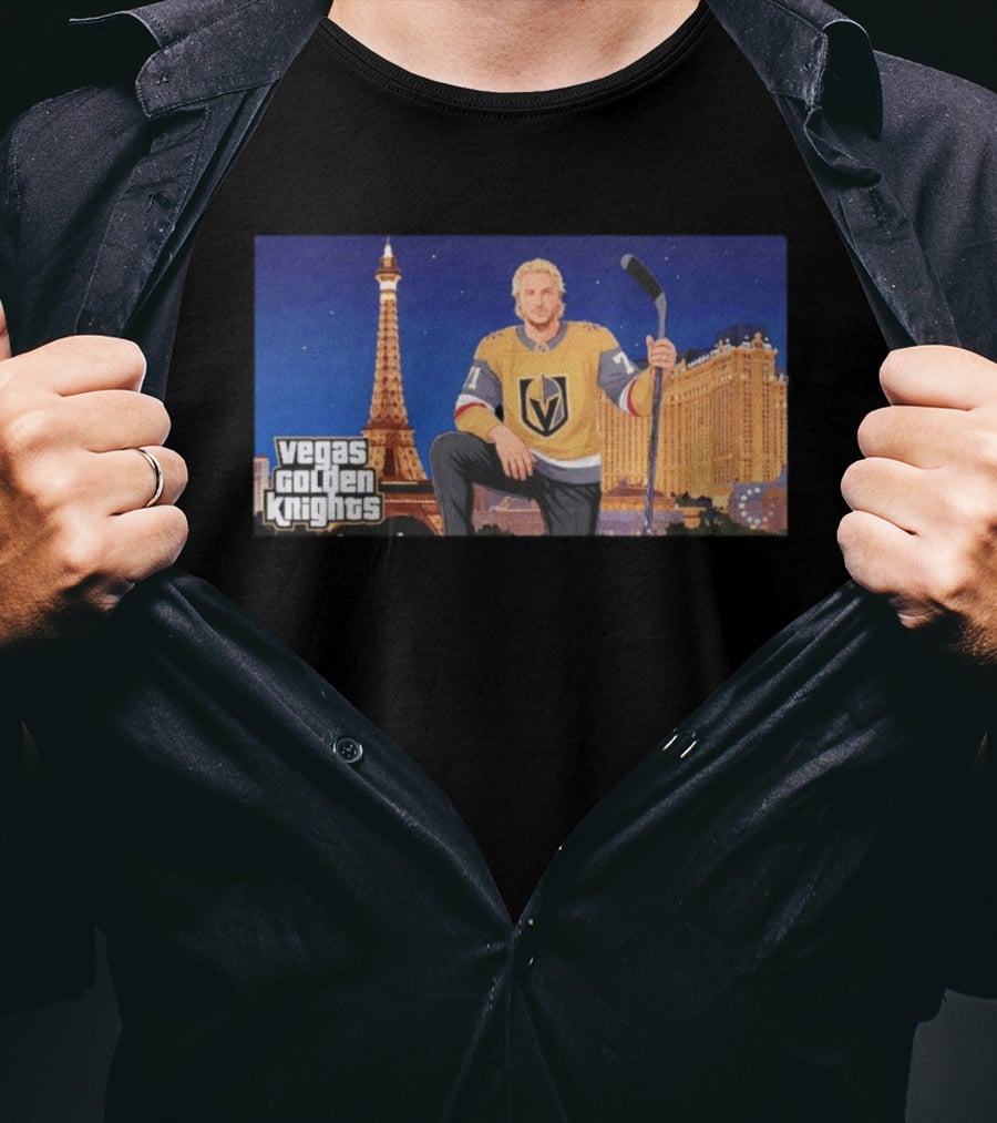 Vegas Golden Knights William Karlsson Hockey Vegas Skyline T-Shirt