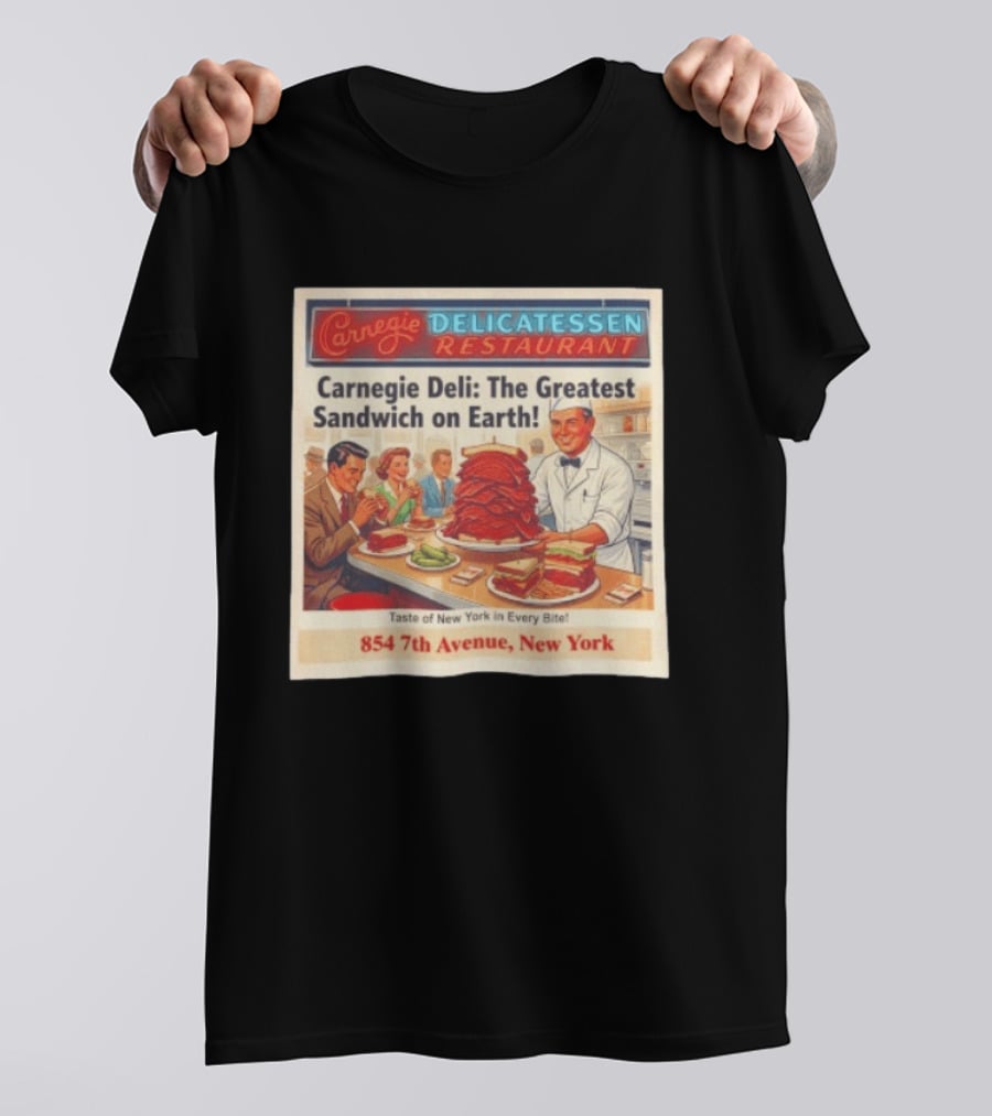 Carnegie Delicatessen Restaurant Carnegie Deli The Greatest Sandwich On Earth 854 7th Avenue New York T-Shirt
