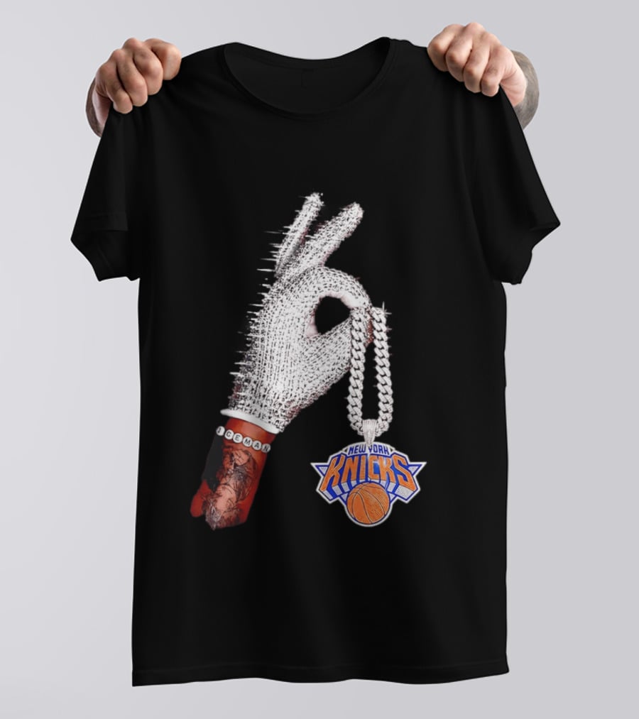 New York Knicks Iceman Glove Chain Basketball Fashion T-Shirt