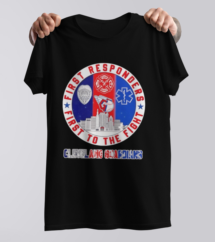Cleveland Guardians First Responders First To The Fight Police Fire Medical Cityscape T-Shirt