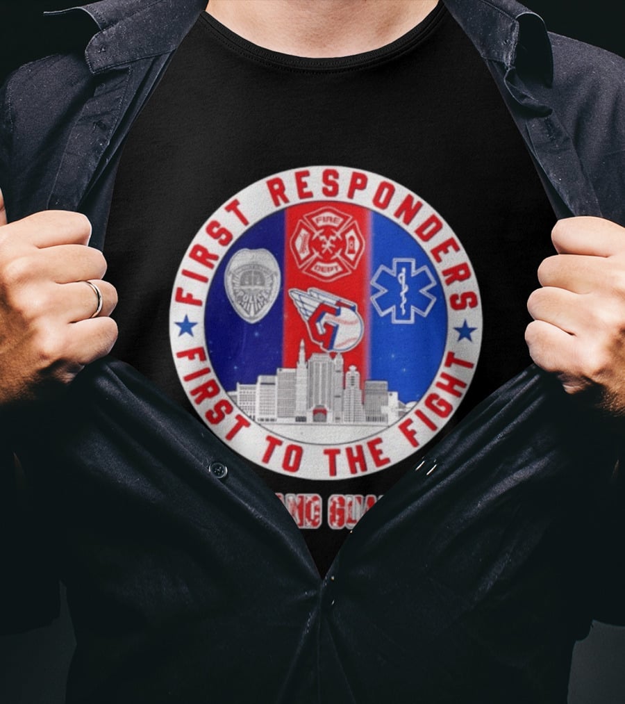 Cleveland Guardians First Responders First To The Fight Police Fire Medical Cityscape T-Shirt