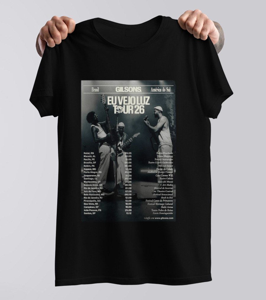 Gilsons Eu Vejo Luz Tour 2026 Brasil América Do Sul T-Shirt