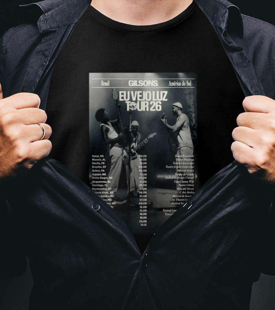 Gilsons Eu Vejo Luz Tour 2026 Brasil América Do Sul T-Shirt