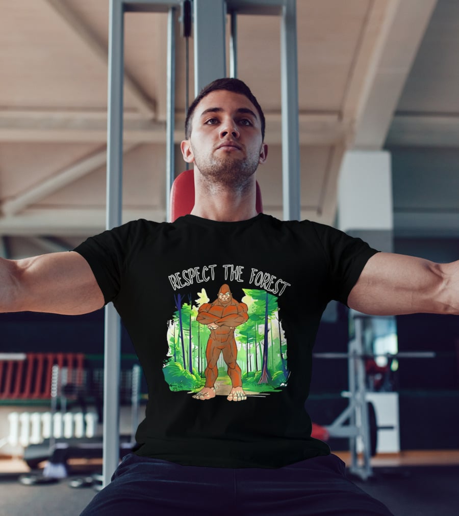 Respect The Forest Bigfoot Cartoon T-Shirt