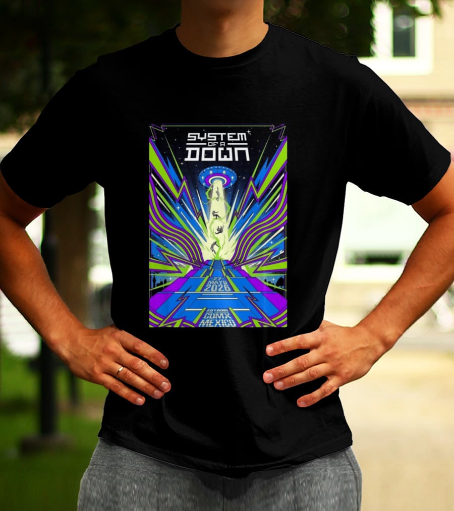 System Of A Down Mexico City Tour May 27 2026 Alien Beam T-Shirt