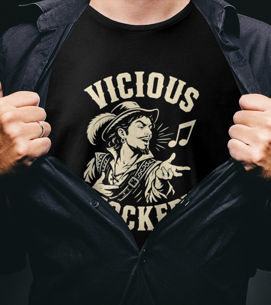 Vicious Mockery Bard Song With Singing Minstrel And Musical Note T-Shirt