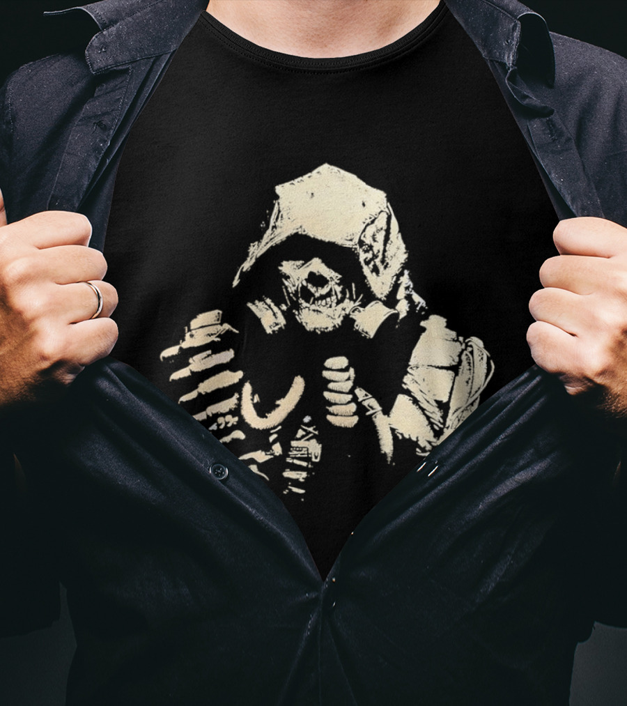 Arkham Scarecrow Gas Mask Hooded T-Shirt