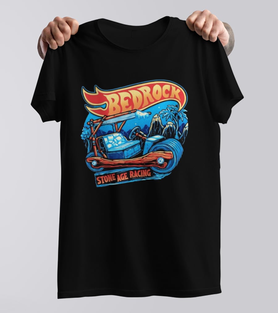 Bedrock Stone Age Racing Flintstones Vintage Car Adventure T-Shirt