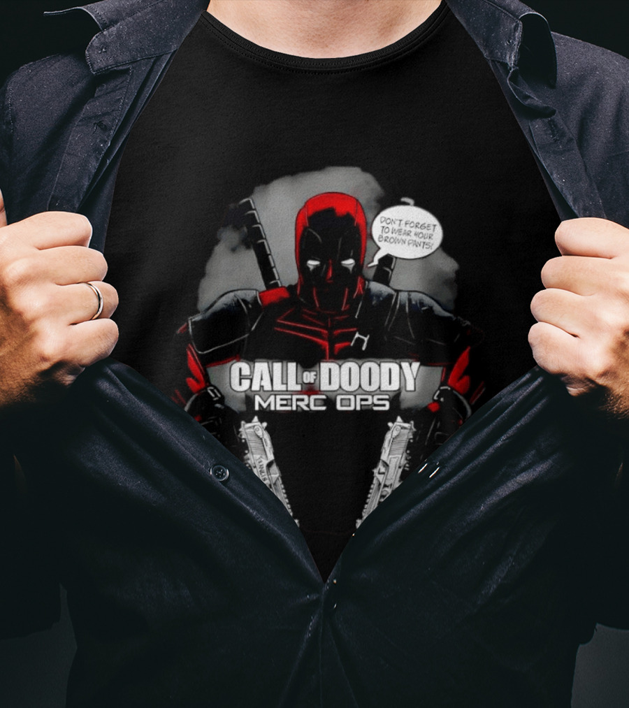 Call Of Doody Merc Ops Brown Pants Deadpool Funny Comic T-Shirt